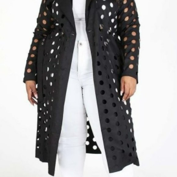 Long sleeve perforated coat jacket lightweight mask included 1X - Picture 5 of 8